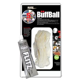 Flitz Buff Ball - Large 5" - White w/1.76oz Tube Flitz Polish