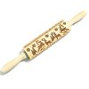 Wooden Christmas Rolling Pins Rock Snowflake Elk Embossing Baking Tool Cookies Biscuit Fondant Cake Patterned Roller