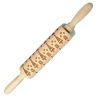 Wooden Christmas Rolling Pins Rock Snowflake Elk Embossing Baking Tool Cookies Biscuit Fondant Cake Patterned Roller